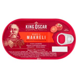 16x KING OSCAR FILETY Z MAKRELI W POMIDORACH 160g PUSZKA DUŻY ZESTAW