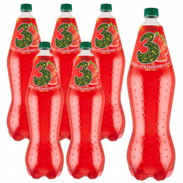 6x Zbyszko 3 Summer Edition Napój gazowany o smaku truskawka-kiwi 1,75 L