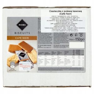 RIOBA Cafe Noir Ciasteczka kruche z polewą kawową (150 sztuk) 1,15kg