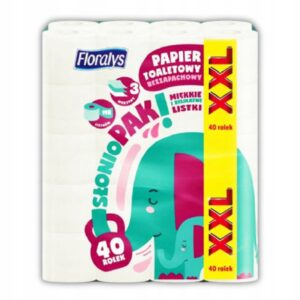 GIGA PAKA Miękki Papier Toaletowy Bezzapachowy Floralys XXL 3-warstwy 40x
