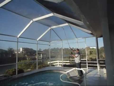 Pool Cage / Lanai Cleaning<br>Pool cage and lanai softwash cleaning in Port Charlotte Florida — Rainbow Pressure Cleaning