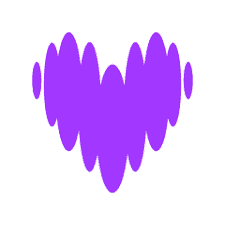 Purple heart-shaped sound wave representing music streaming alternatives.