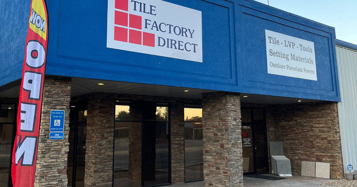 Tile Factory Direct store in Gainesville, GA with signage and storefront.