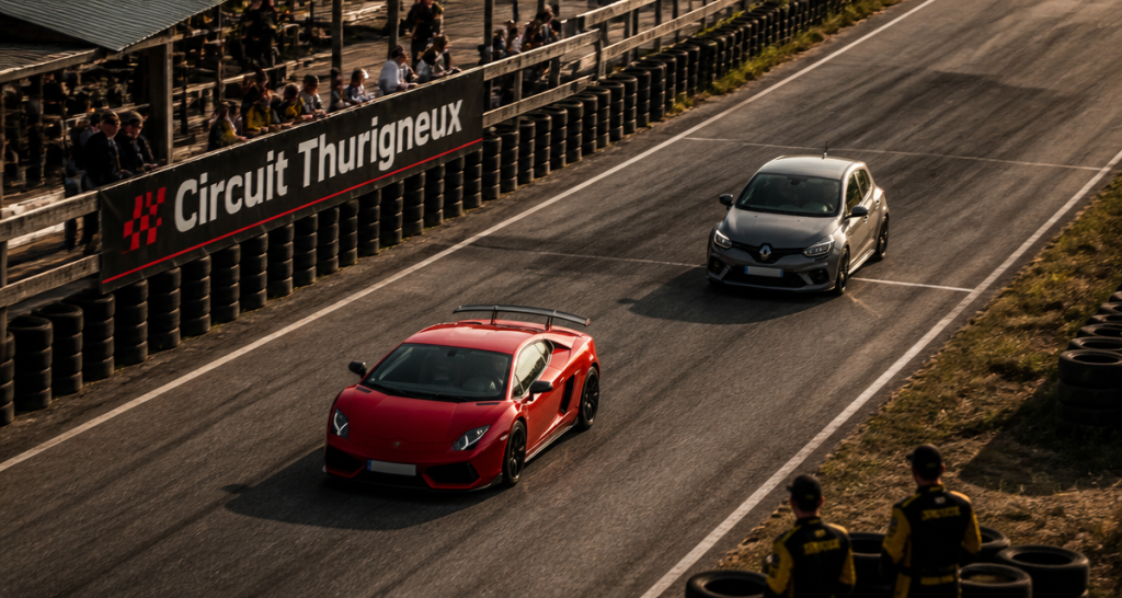 circuit auto thurigneux Lamborghini Gallardo Clio RS accélération