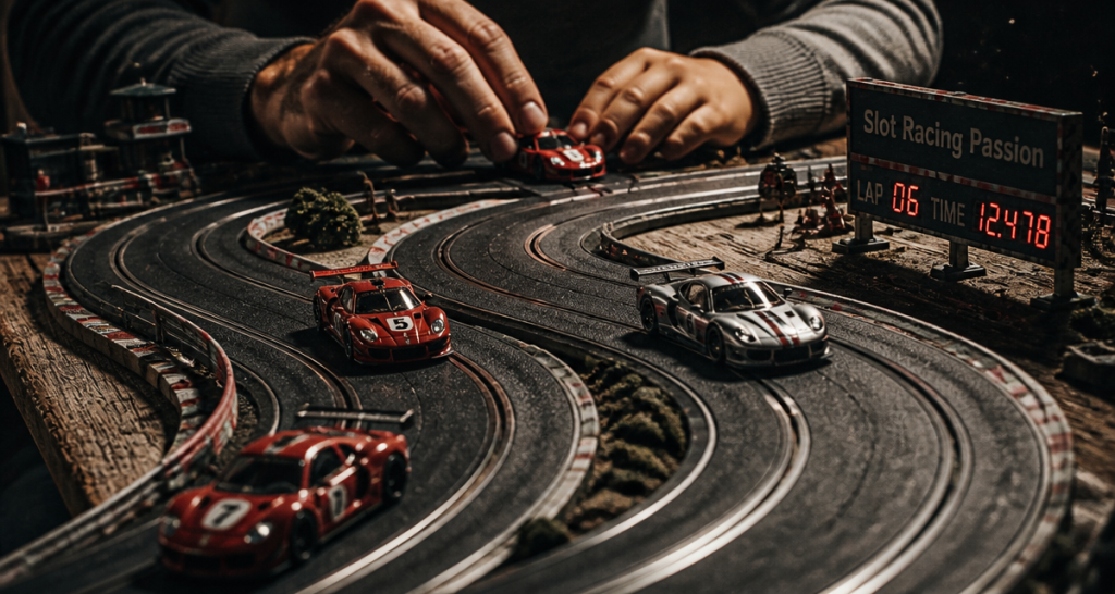 Circuit voiture electrique miniature sur table