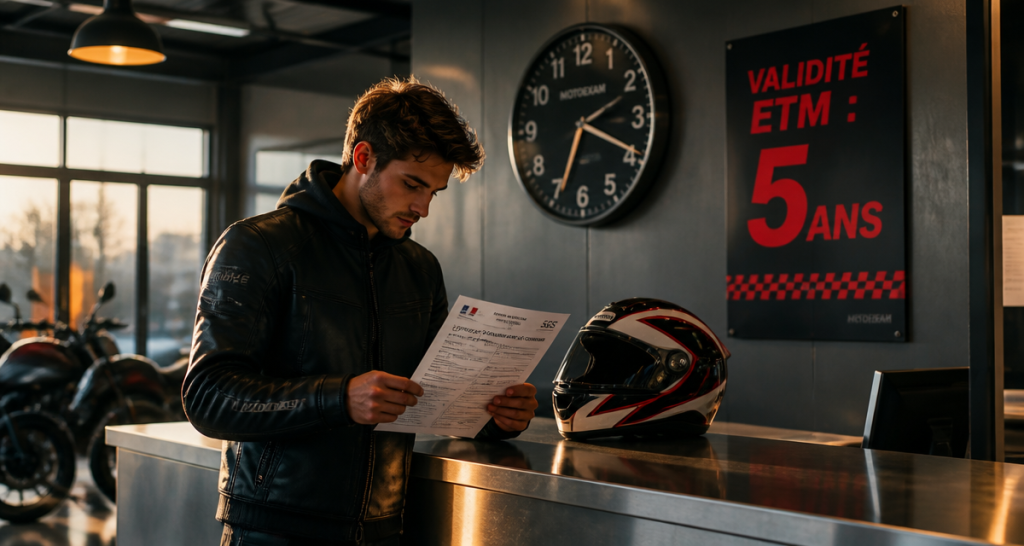 code moto valable combien de temps centre examen