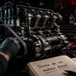 Durée de vie moteur diesel, moteur ouvert sur établi