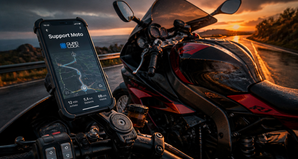 Meilleur support téléphone moto Quad Lock guidon