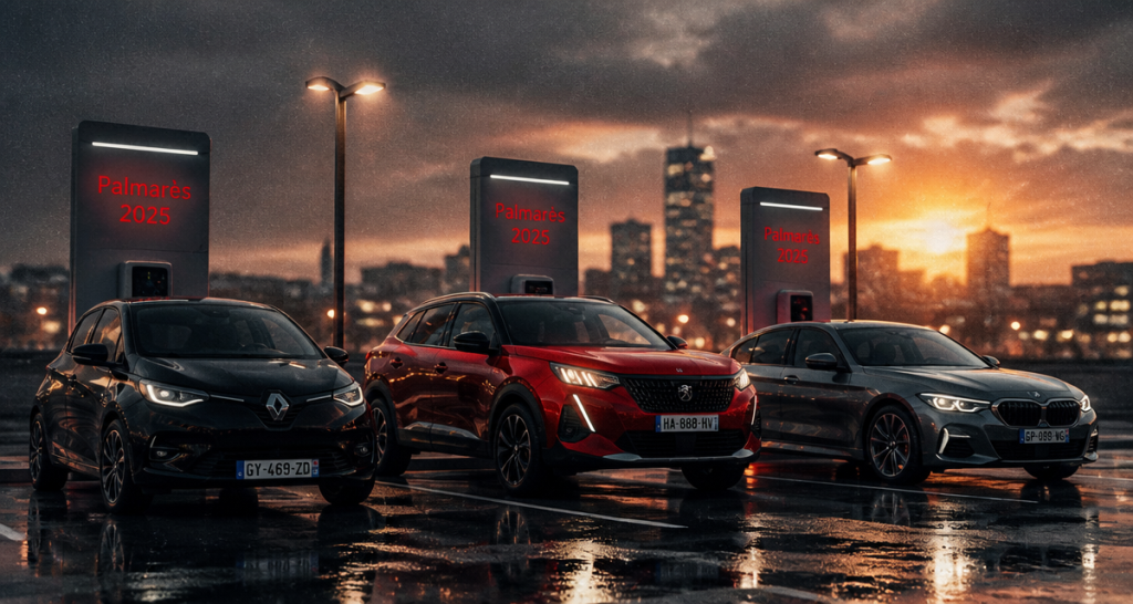 meilleur voiture 2025 sur parking urbain en fin d’après-midi