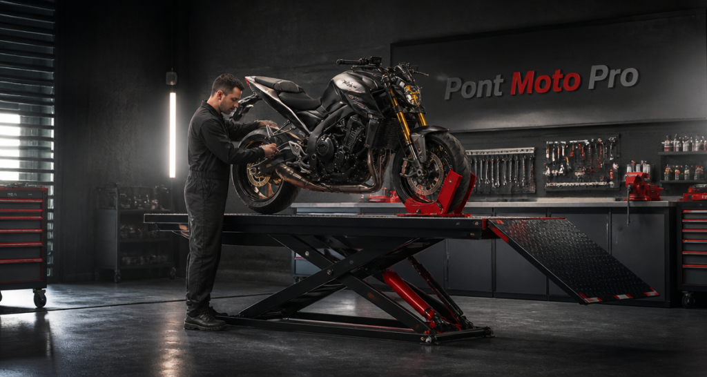 pont moto hydraulique atelier