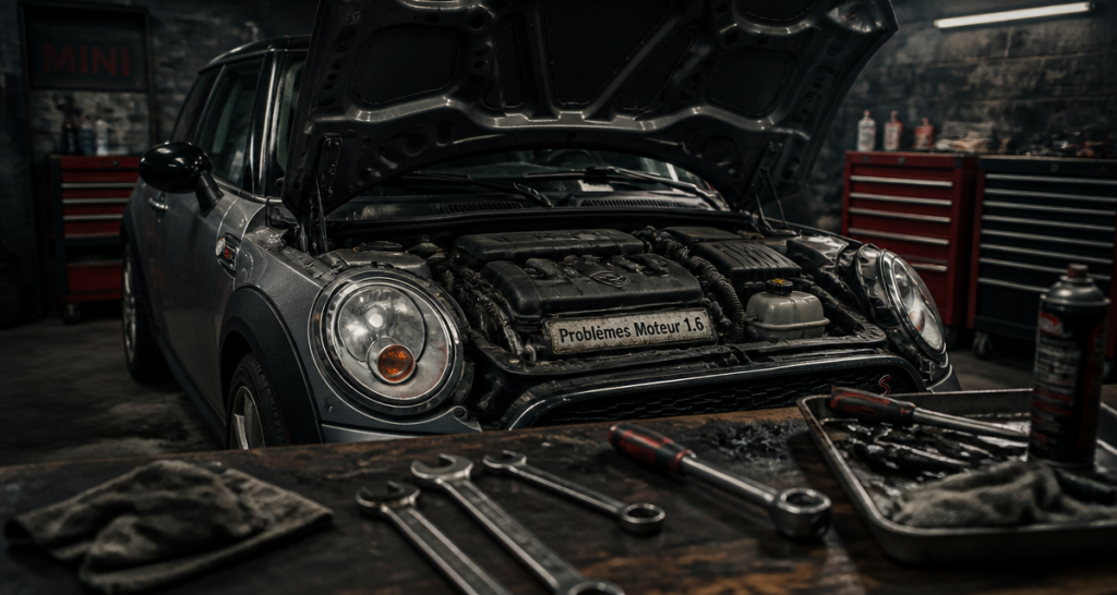problème moteur mini cooper 1.6 essence en atelier