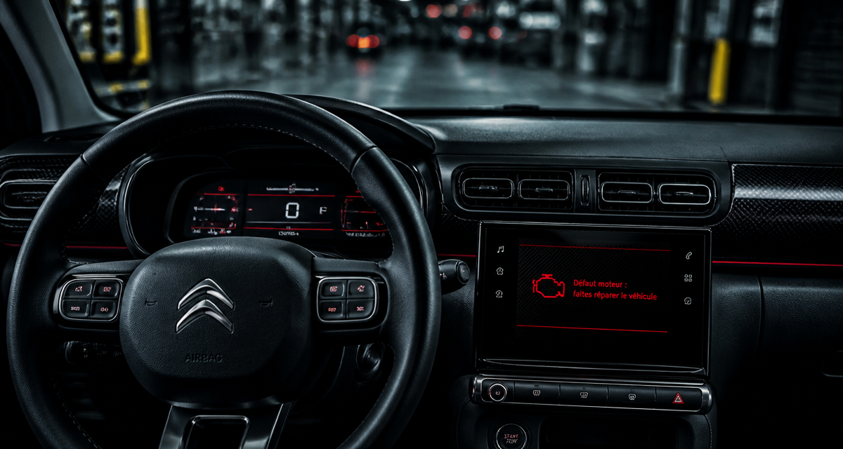 citroën c3 défaut moteur faites réparer le véhicule tableau de bord