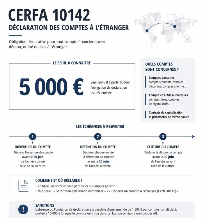Infographie récapitulative des obligations de déclaration de prêt entre particuliers via le formulaire Cerfa 10142