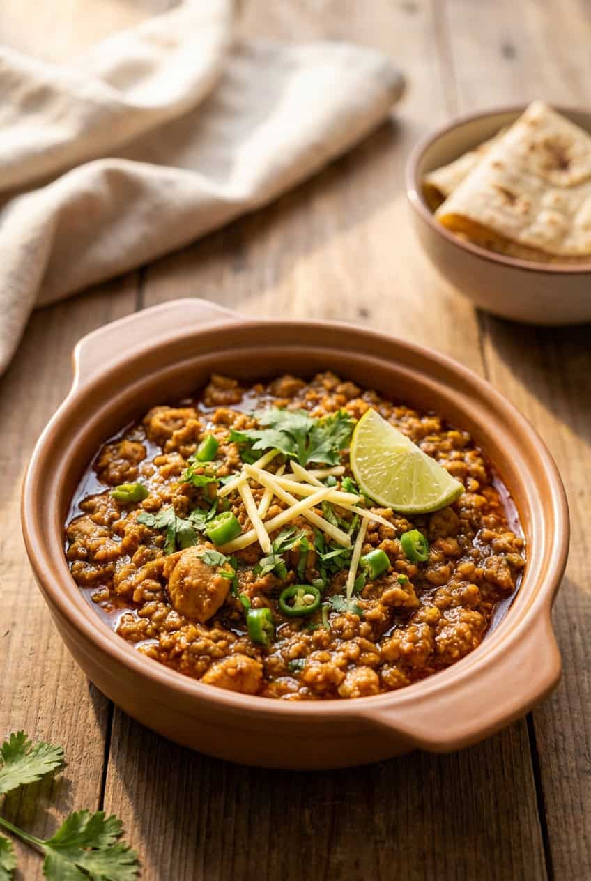 Chicken Keema recipe - delicious homemade dish beautifully plated and garnished