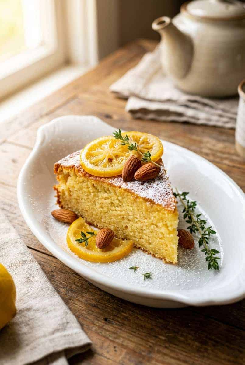 Lemon Almond Cake recipe - delicious homemade dish beautifully plated and garnished