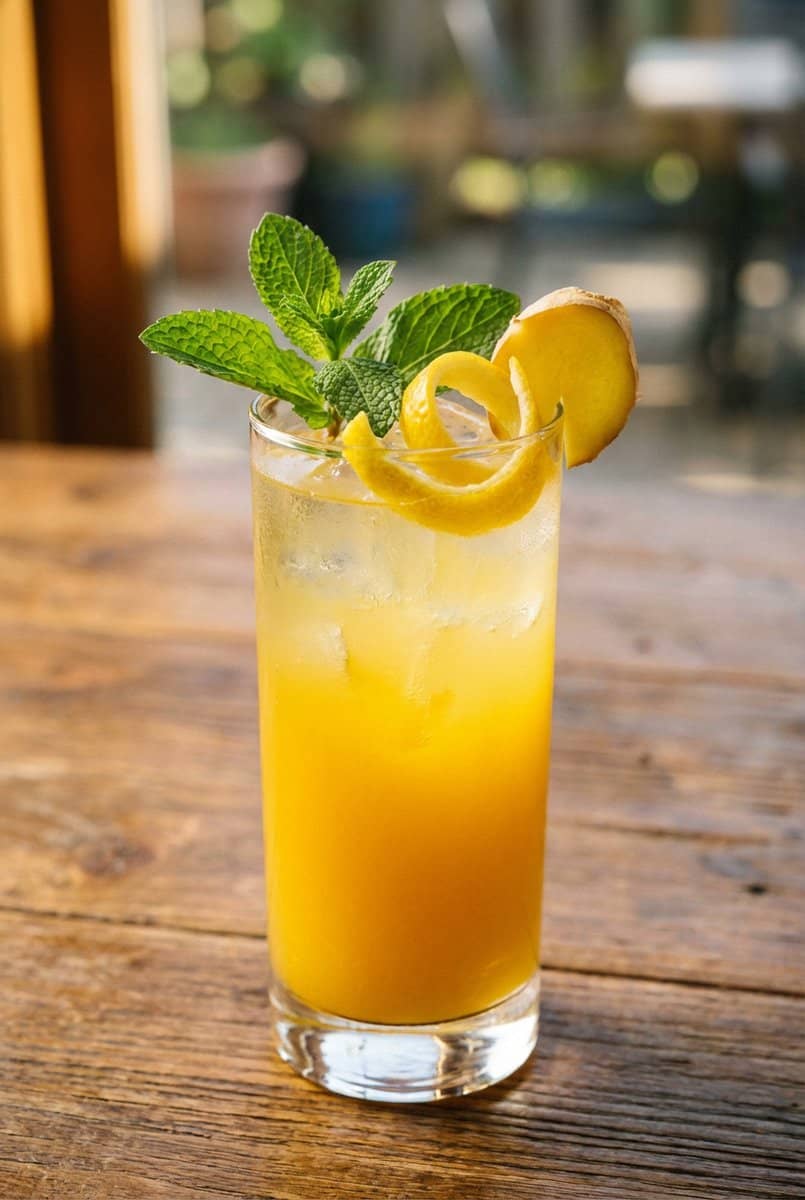 Mango Ginger Lemonade recipe - delicious homemade dish beautifully plated and garnished