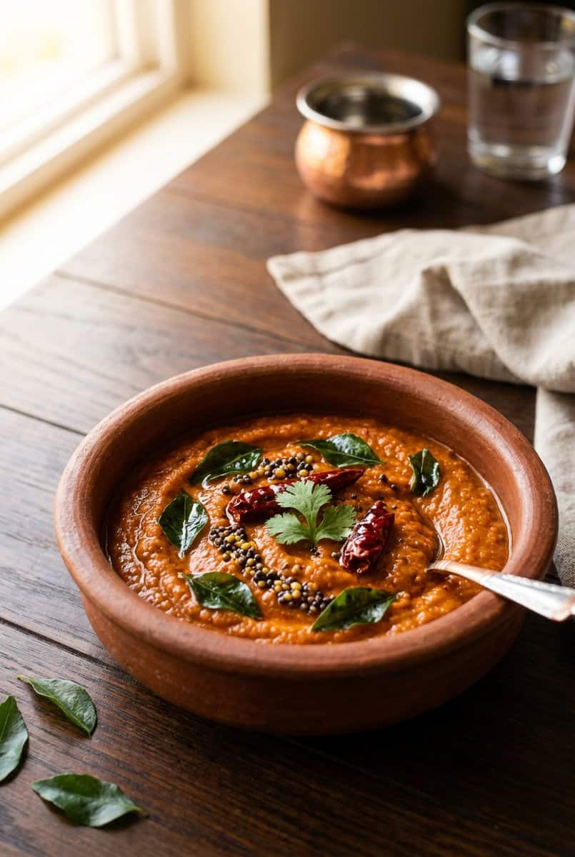 South Indian Onion Chutney recipe - delicious homemade dish beautifully plated and garnished