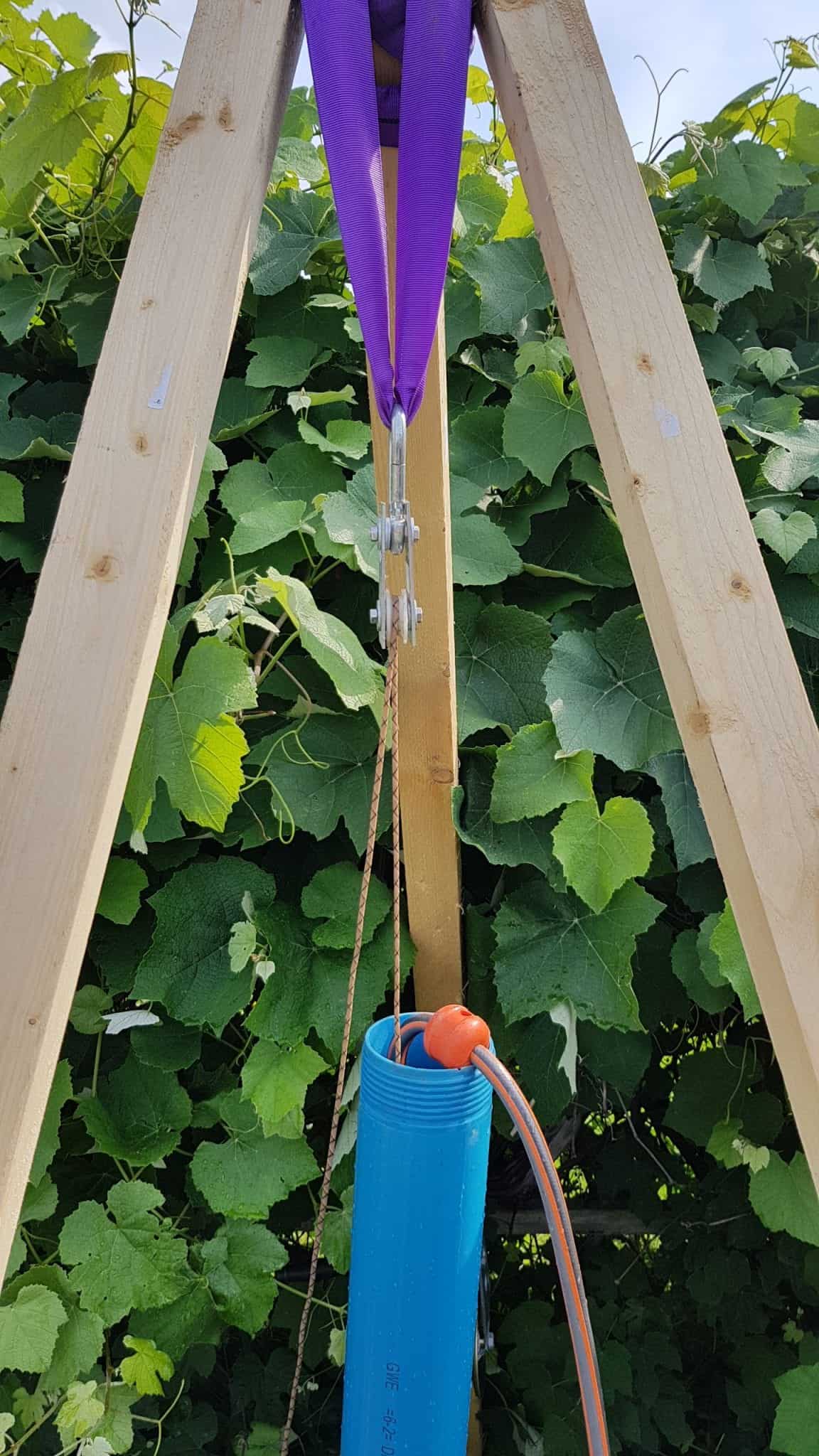 Brunnen bohren brunnenbau dreibein kiespumpe plunschen