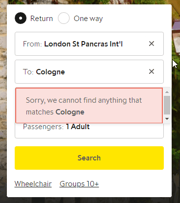 Eurostar nach Deutschland