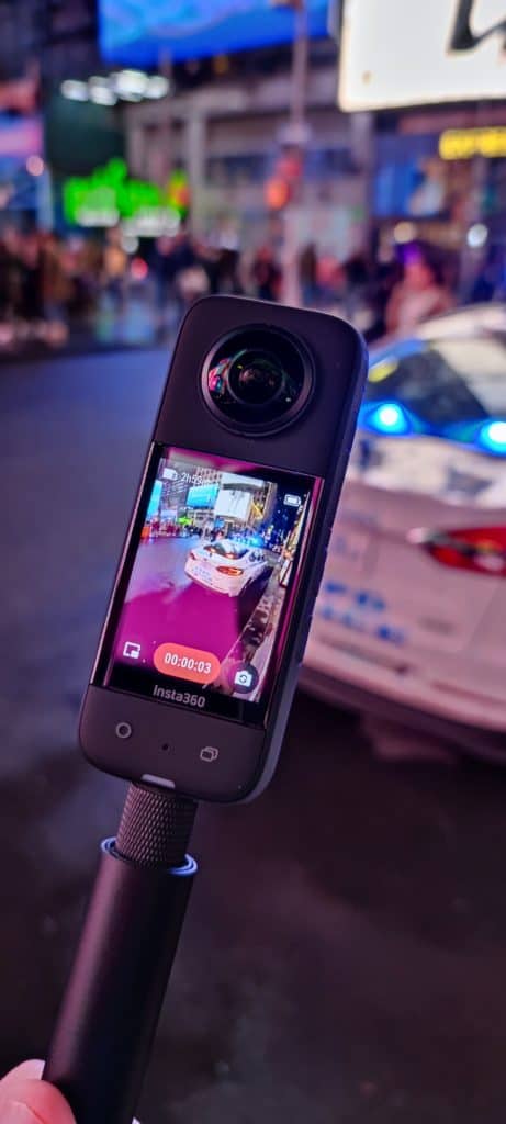Insta 360 X3 im Einsatz am Times Square