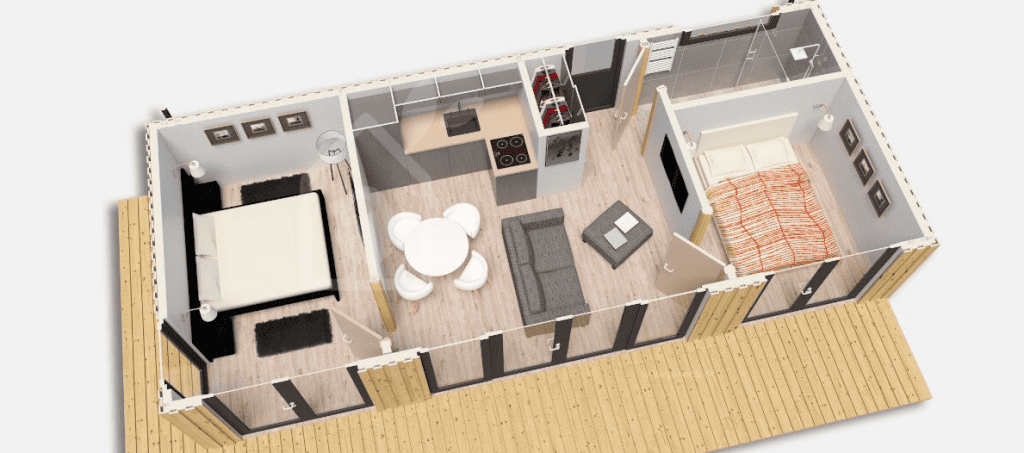 Innenansich Gartenhaus modern