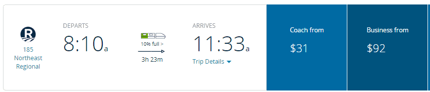 Zug von New York nach Washington DC