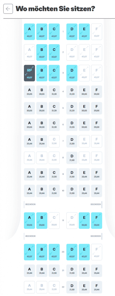 Play Airlines Kabinenplan