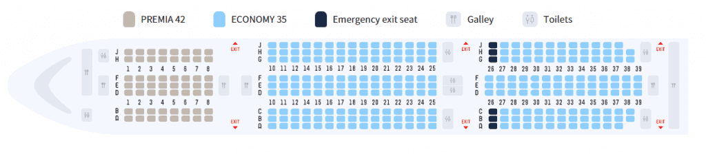 air premia seatmap dreamliner