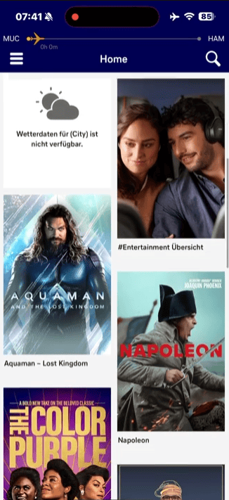 Lufthansa Entertainment App