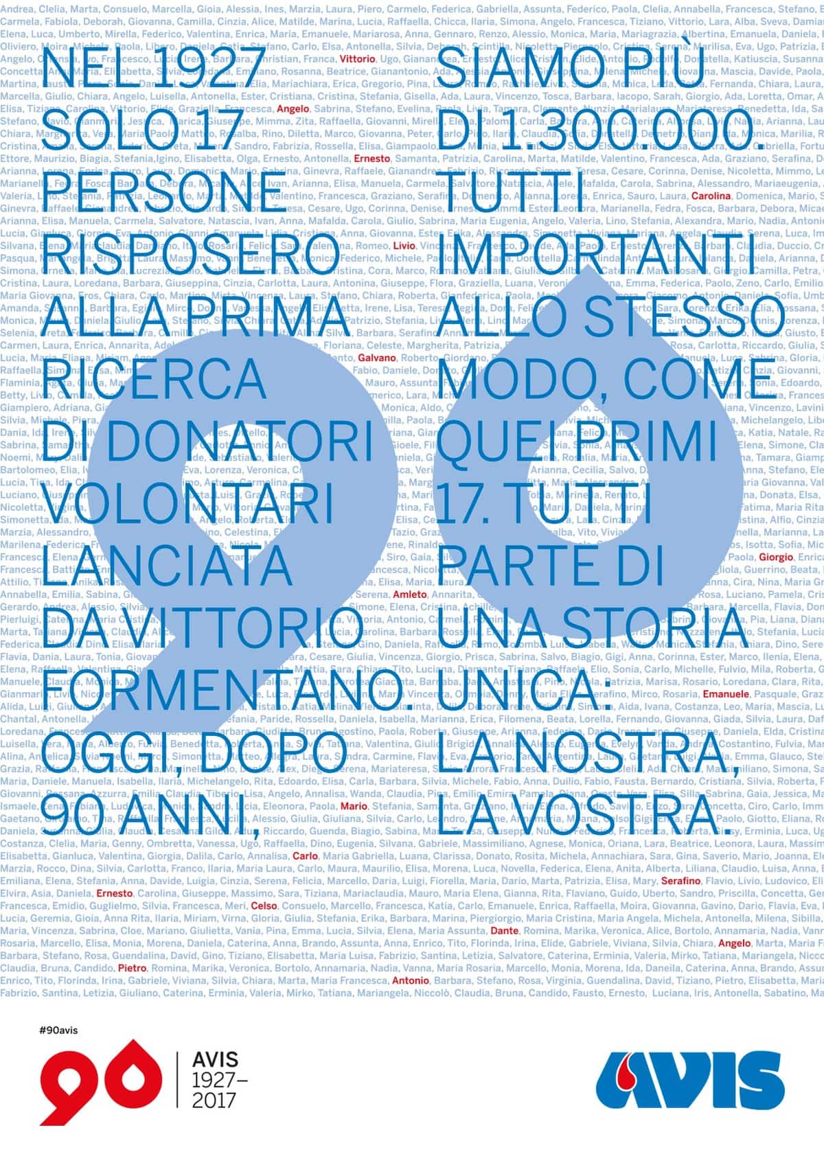 90avis 90 anni AVIS