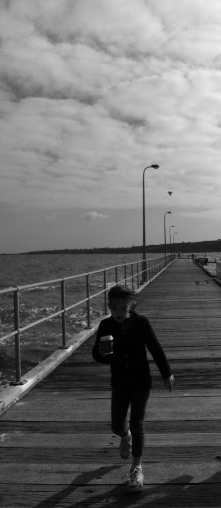 Pier walks in the cold Pier walks in the cold