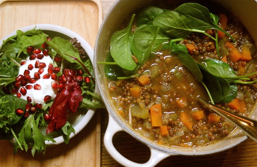 Green lentil soup with lemon and ras el hanout Green lentil soup with lemon and ras el hanout