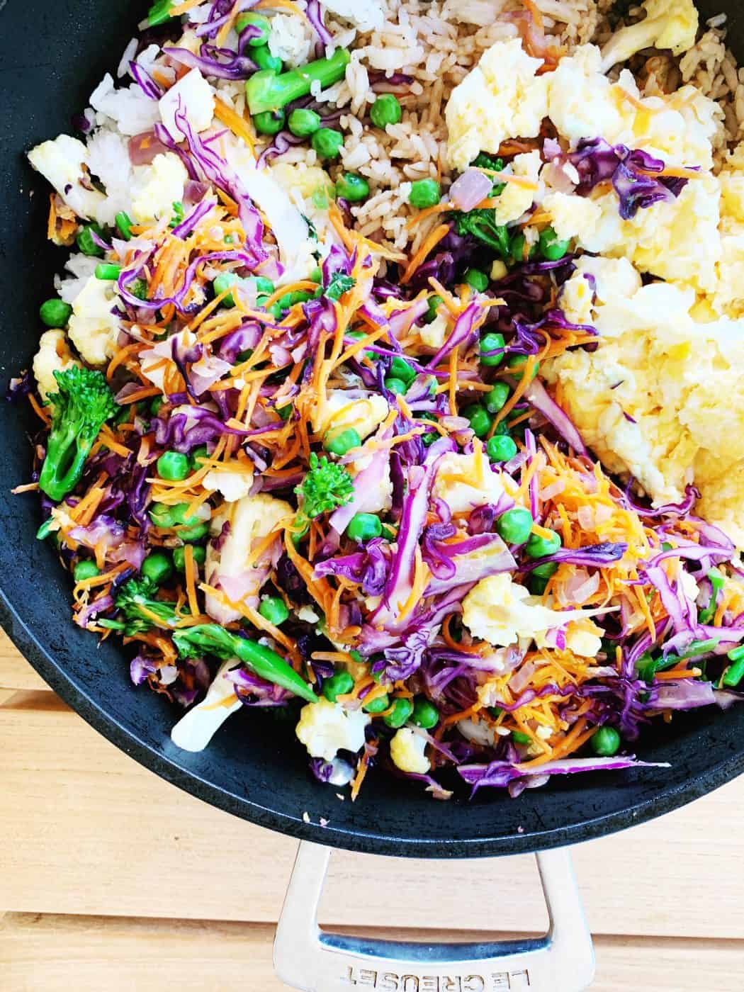Vegetarian fried rice with extra veggies