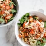Versatile sesame soba noodles for vegetarians and meat-eaters