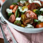 Heirloom tomato and ricotta salad