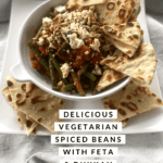 Spiced beans with feta and dukkah