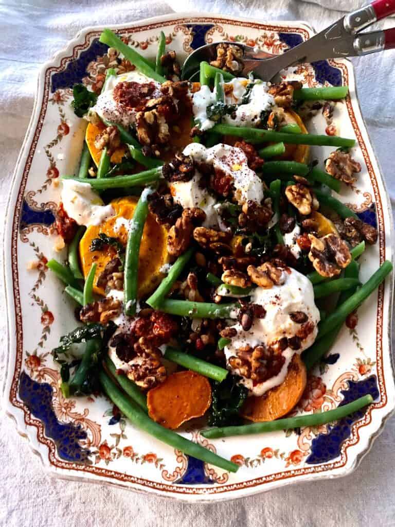 Winter Pumpkin and Bean and Harissa Yoghurt Salad