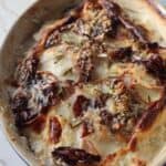 Potato and rosemary and radicchio gratin