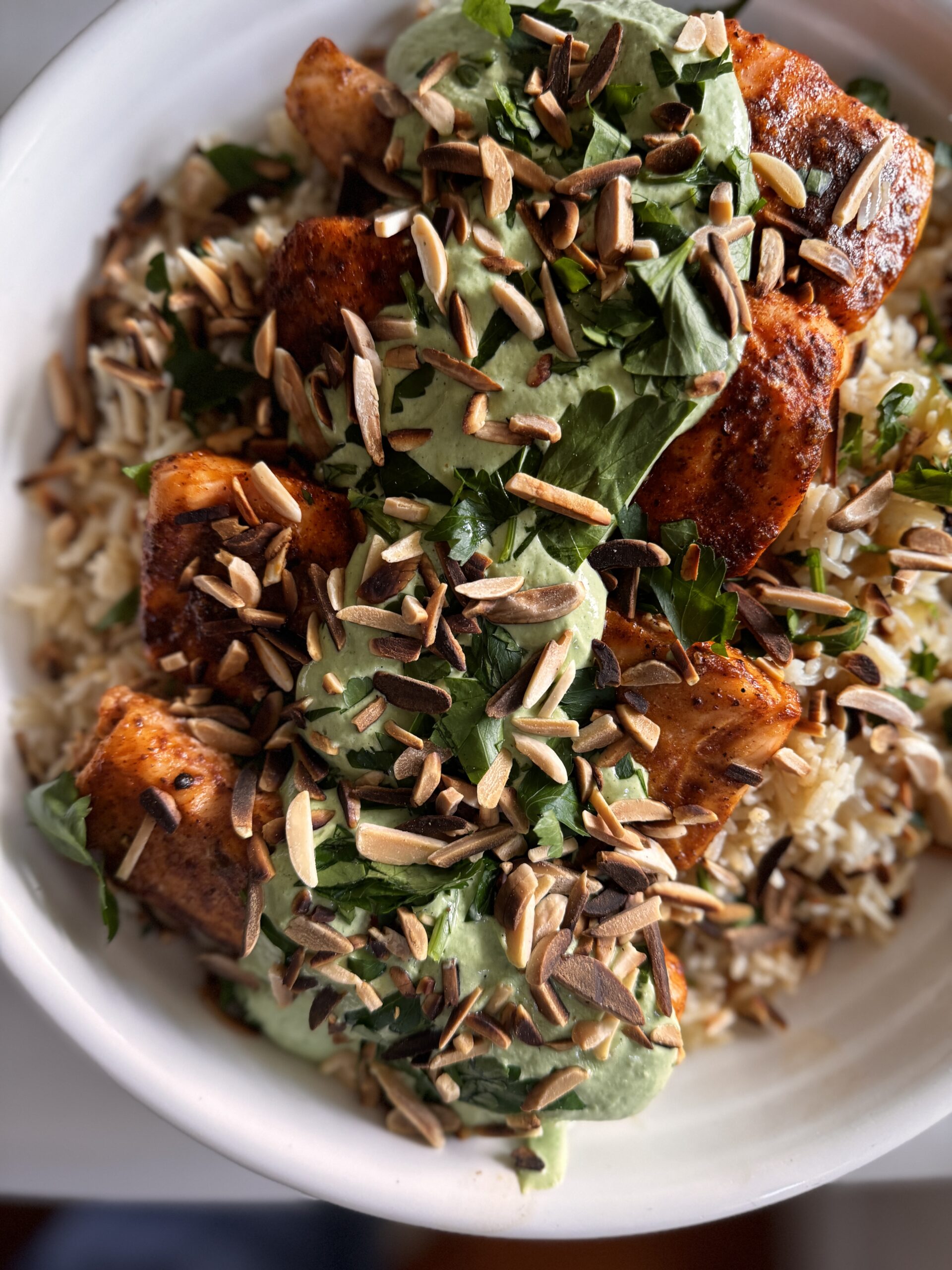 Fresh Cajun Spiced Fish with Green Goddess Dressing