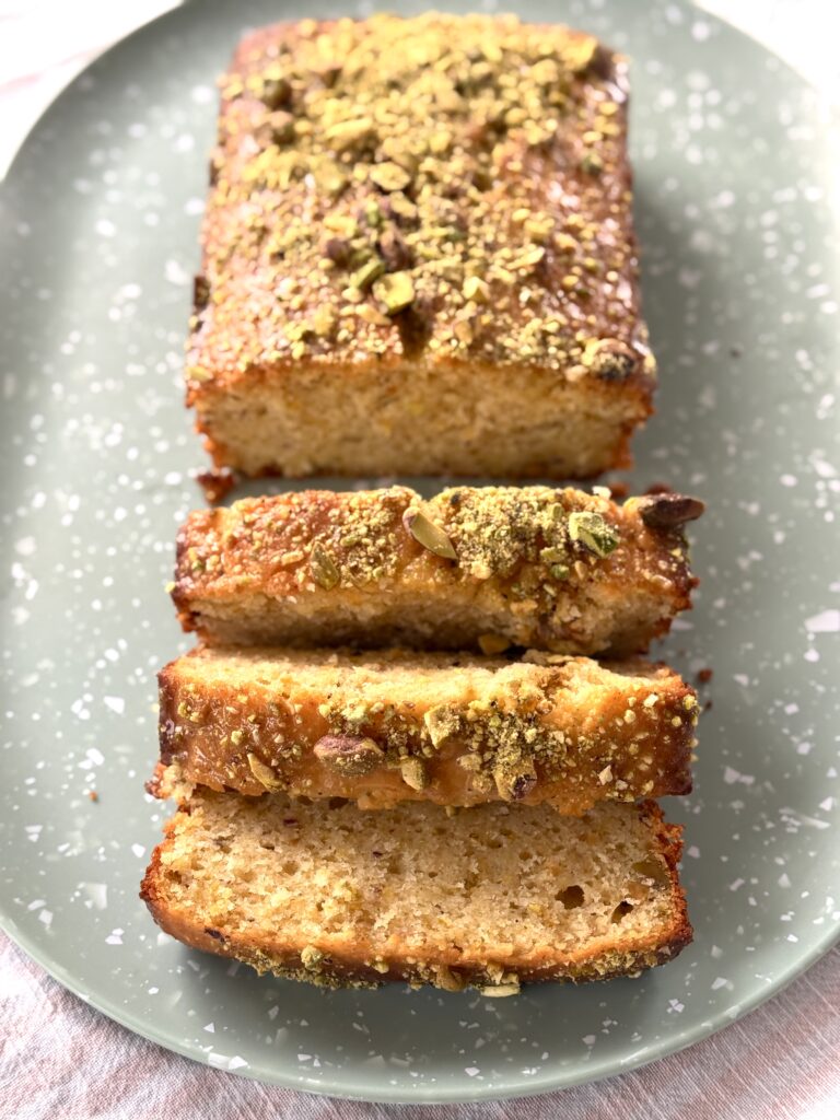 Irresistible Lemon Pistachio loaf cake