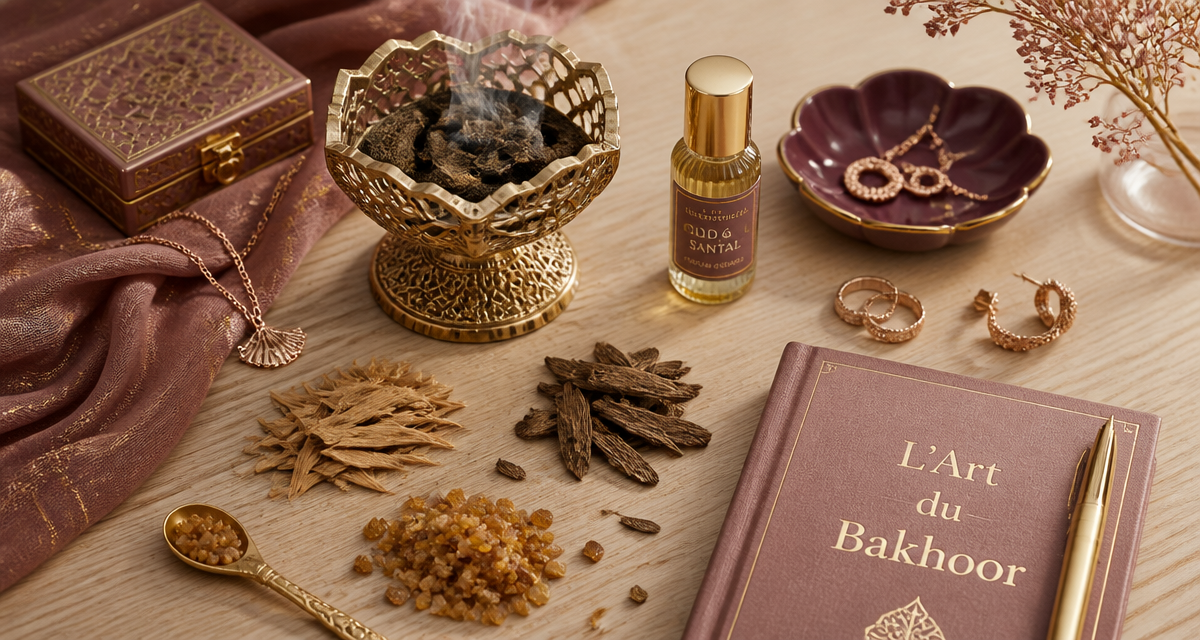 bakhoor sur mabkhara dorée et copeaux bois