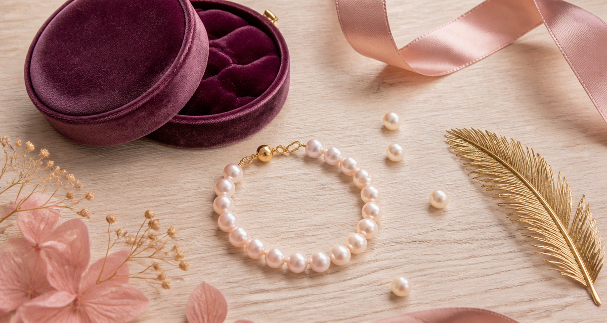 bracelet en perle de culture sur écrin