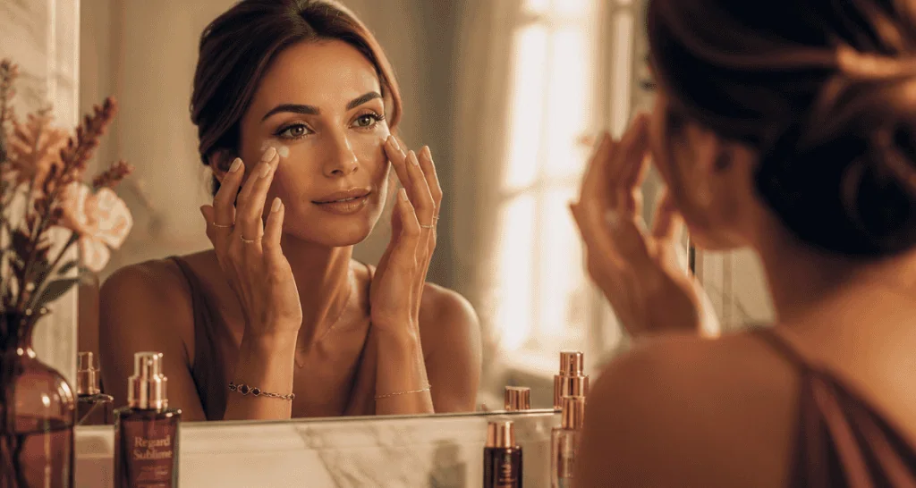 comment appliquer le contour des yeux devant miroir