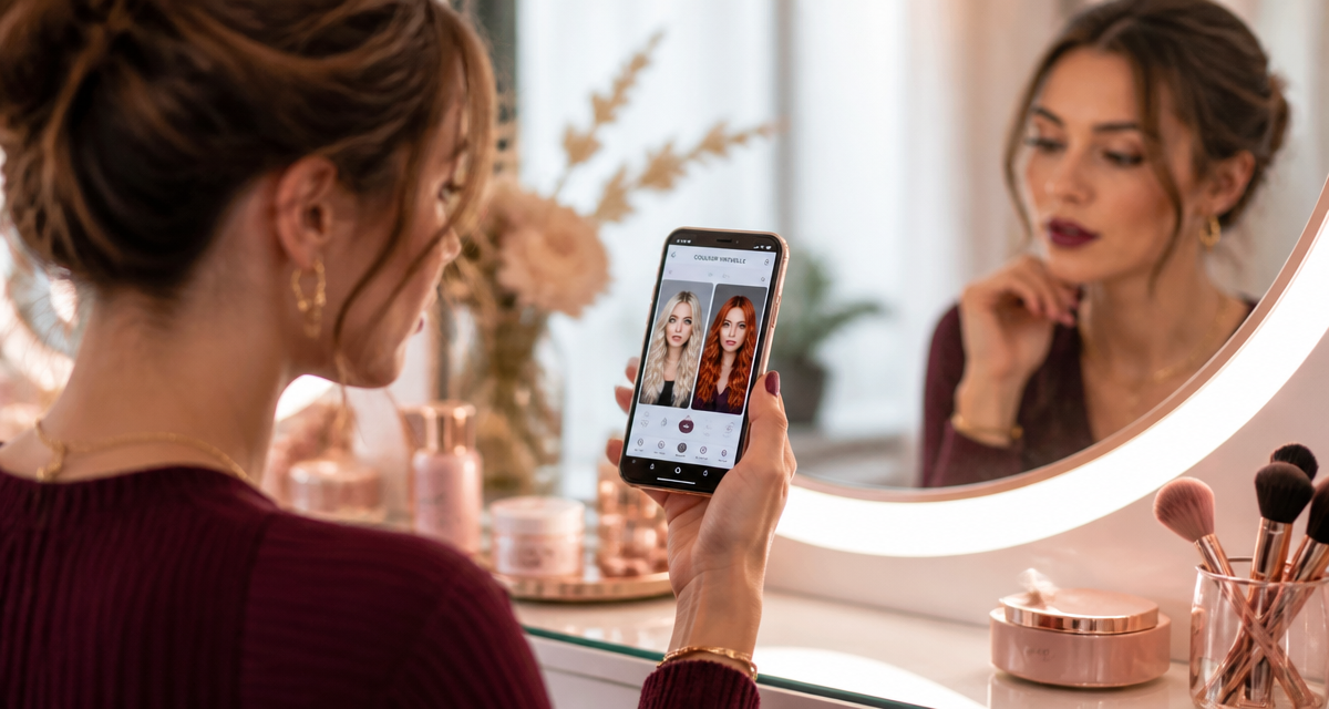 Test coloration cheveux avec photo sur smartphone