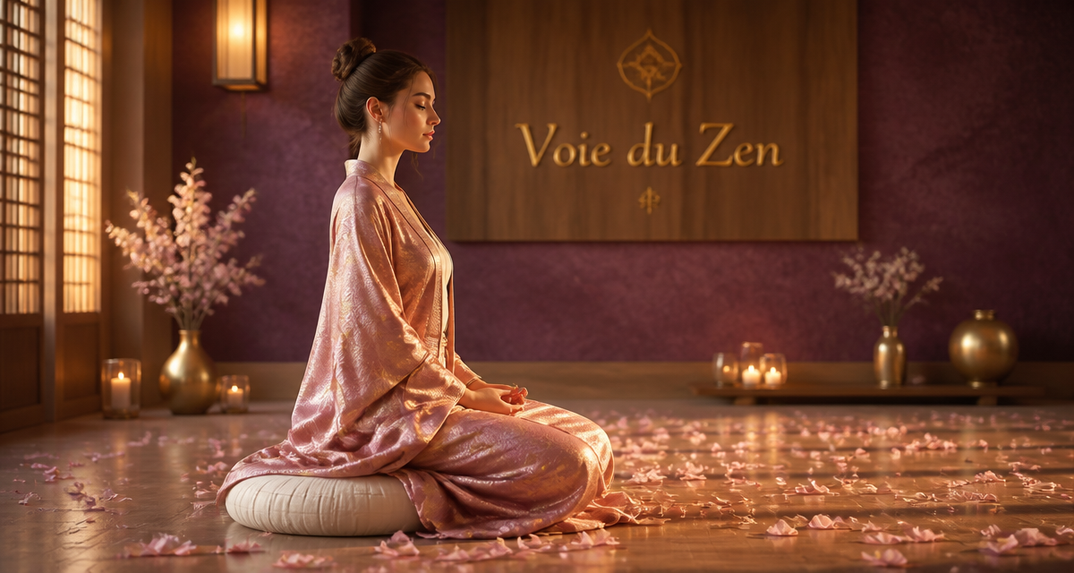 zen bouddhiste femme méditant dojo
