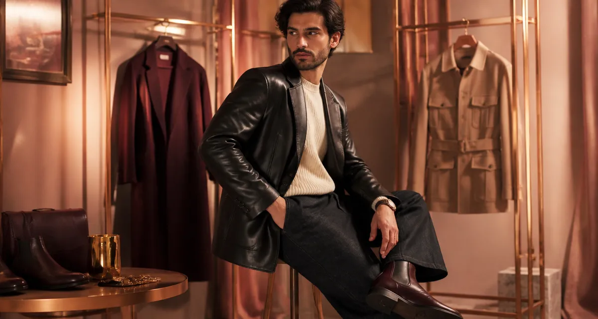 look homme 2025 blazer cuir oversize studio