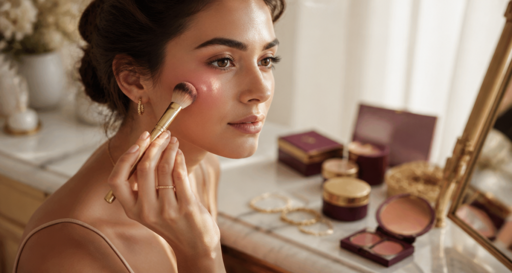 quel blush choisir femme applique blush rose gold
