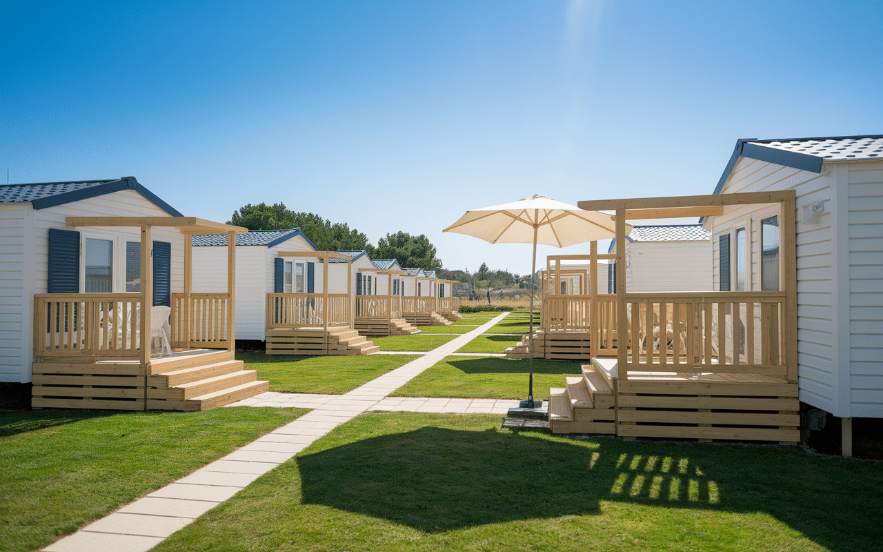 camping capfun mobil homes terrasses espaces verts