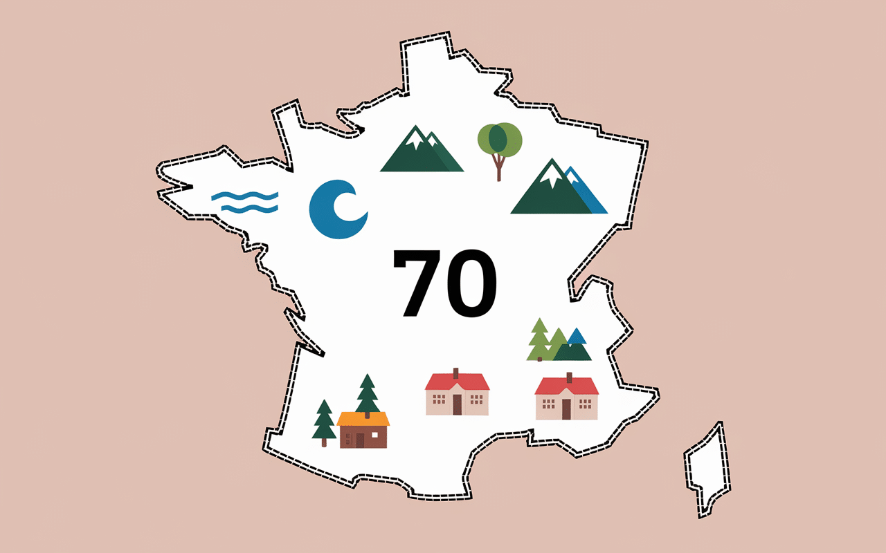 Carte des destinations Goelia en France avec icons tourisme
