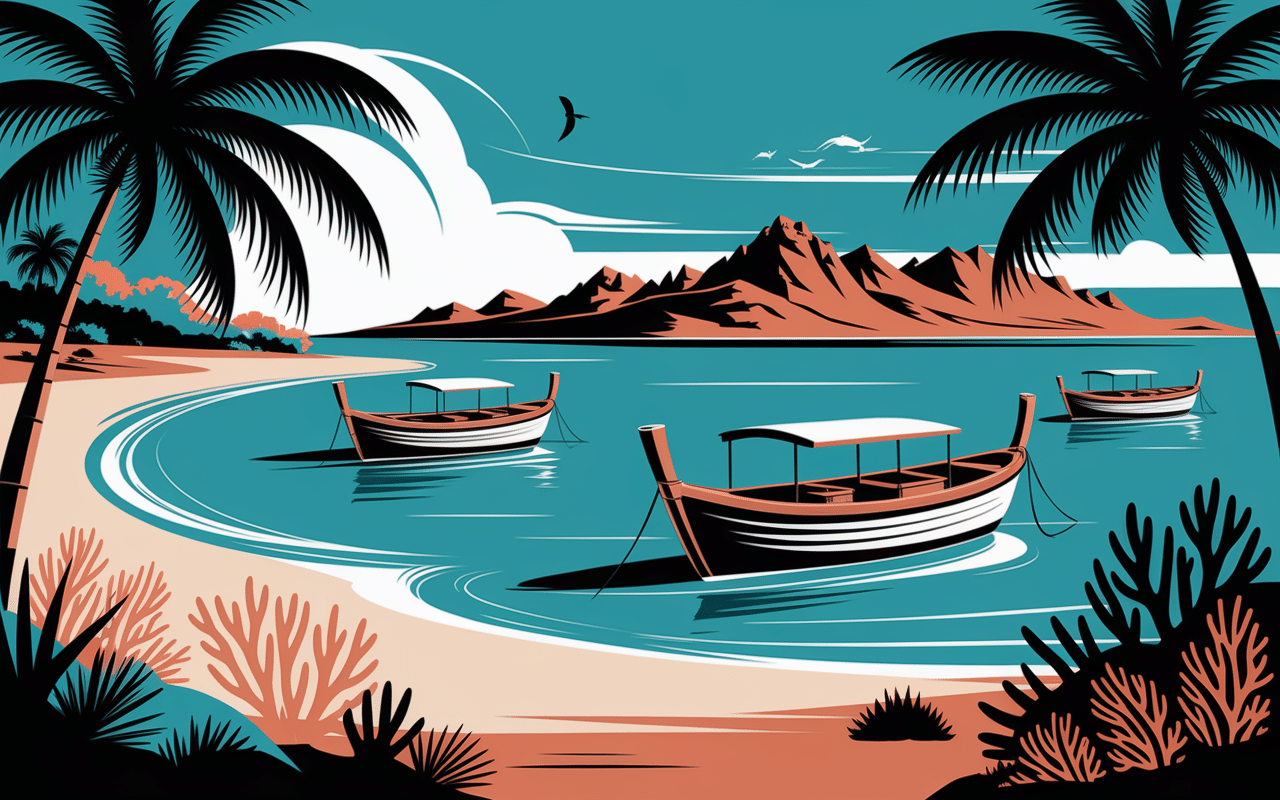 illustration baie tropicale hurghada eaux turquoise recifs coralliens